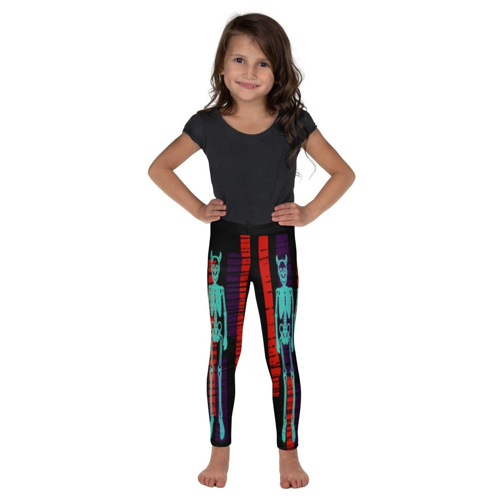 Devilish Halloween Skeletons Kid's Leggings