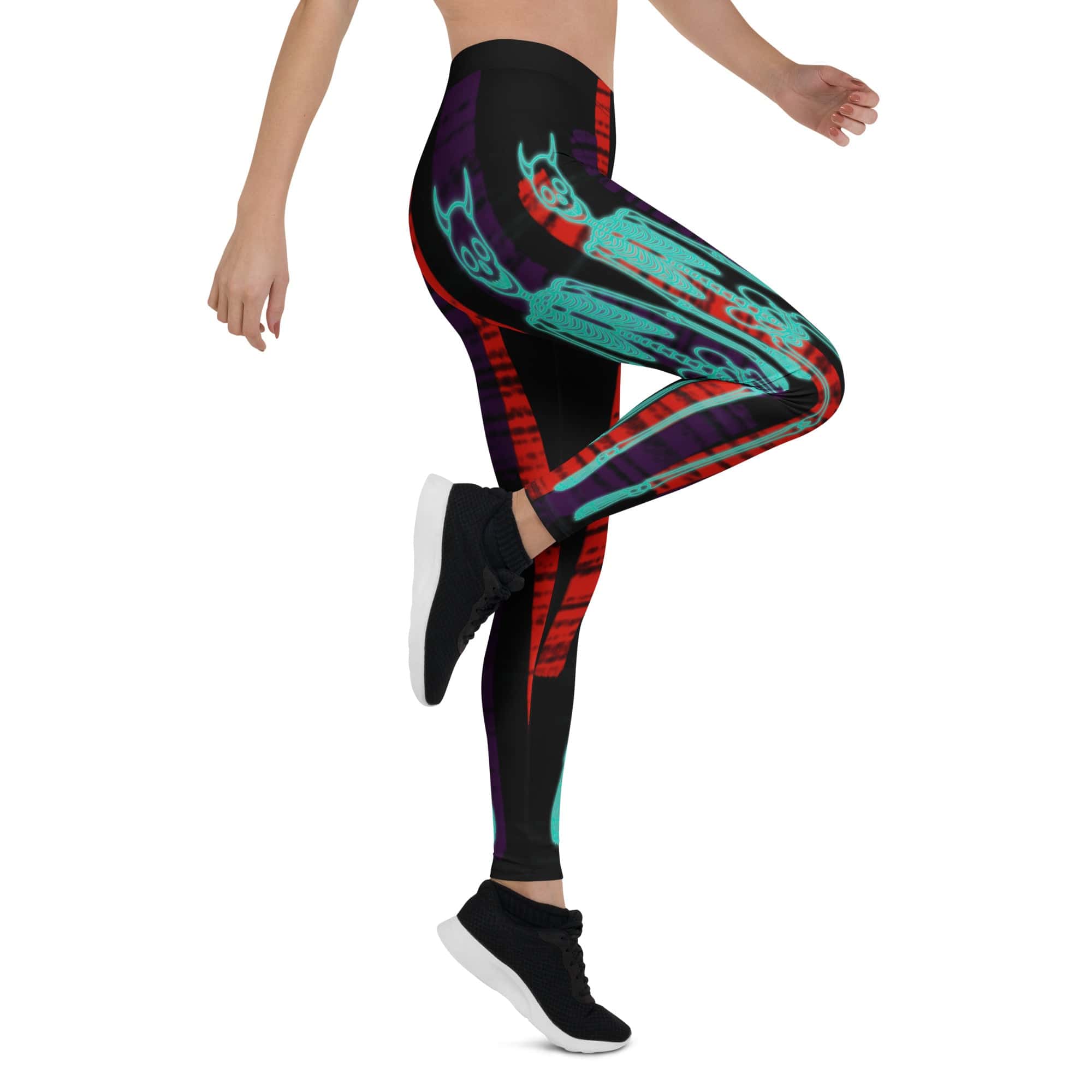 Devilish Halloween Skeletons Leggings