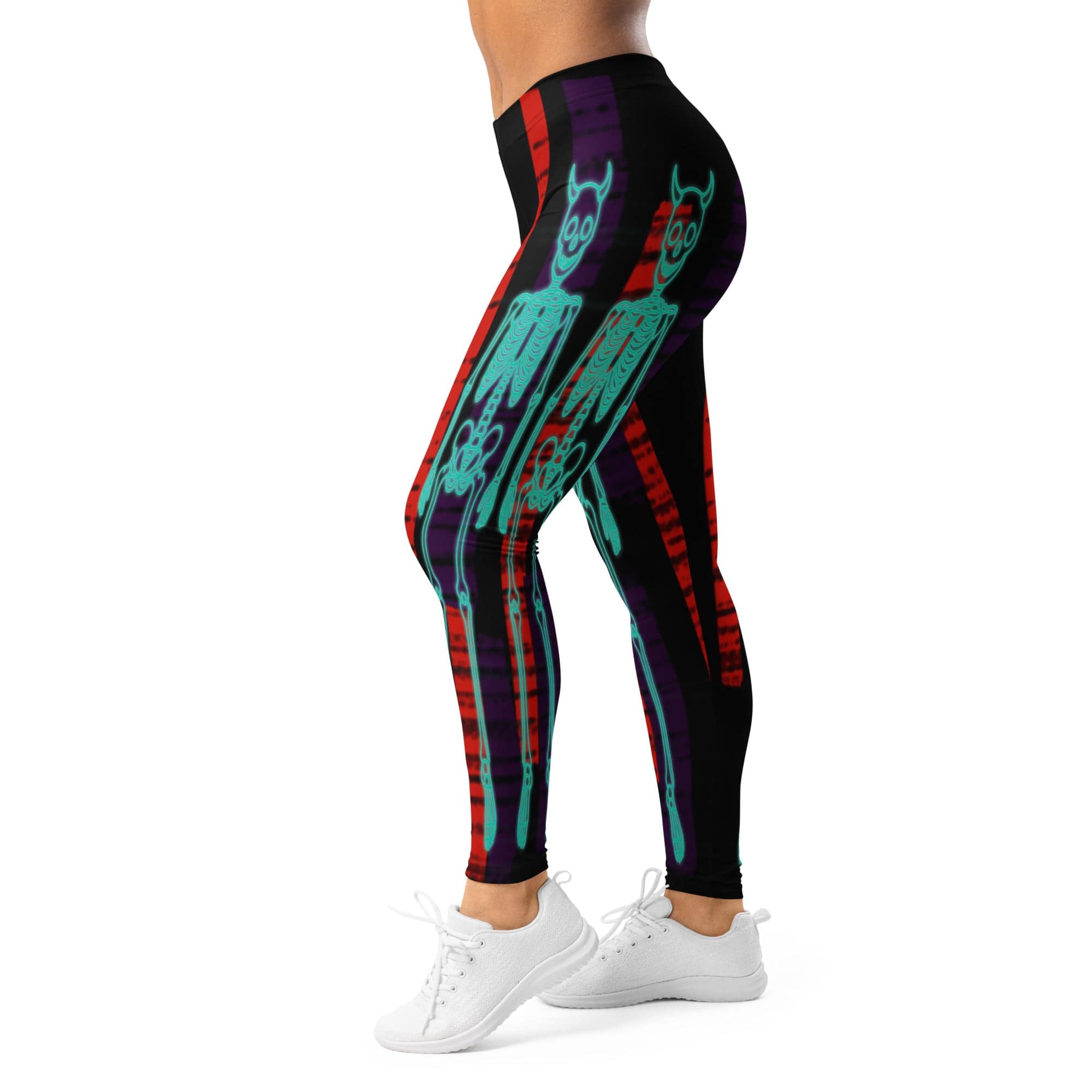 Devilish Halloween Skeletons Leggings