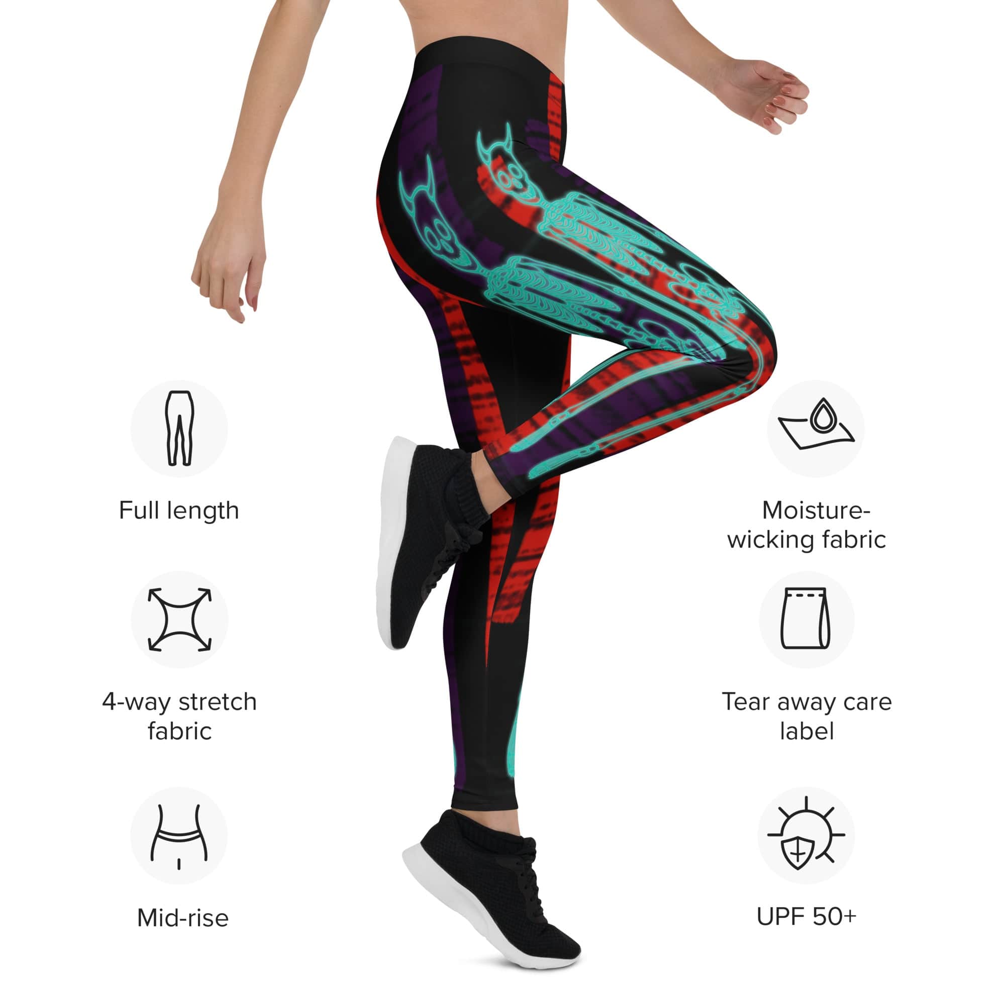 Devilish Halloween Skeletons Leggings