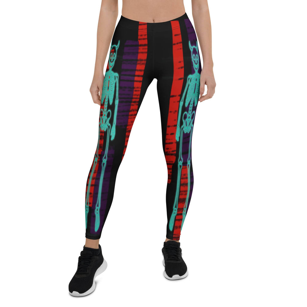 Devilish Halloween Skeletons Leggings