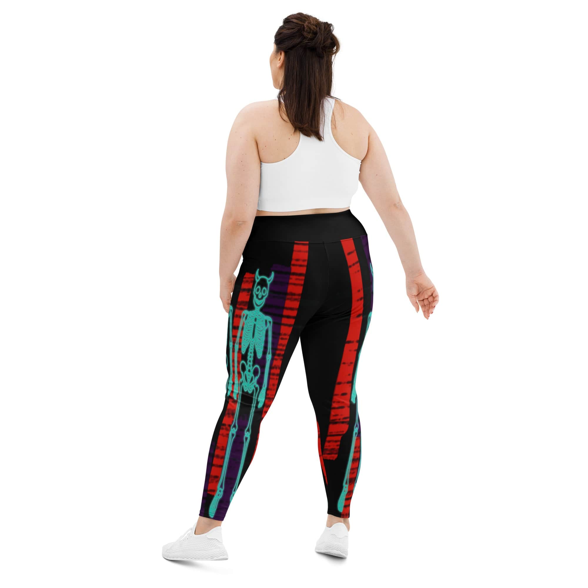 Devilish Halloween Skeletons Plus Size Leggings