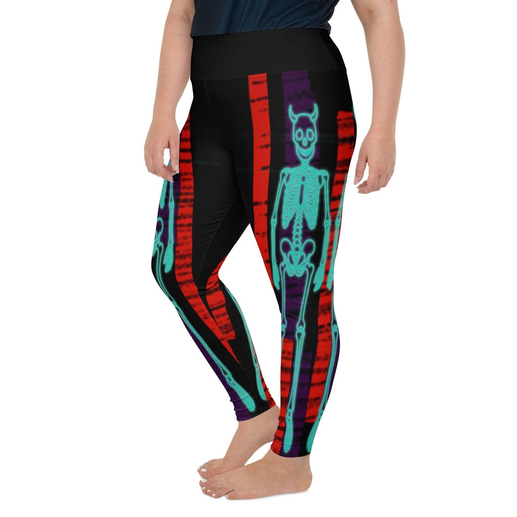 Devilish Halloween Skeletons Plus Size Leggings