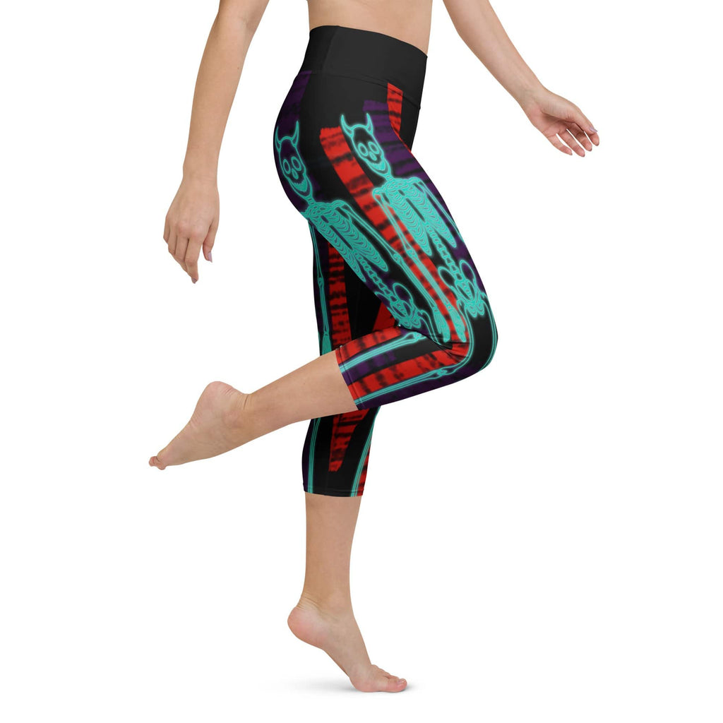 Devilish Halloween Skeletons Yoga Capris