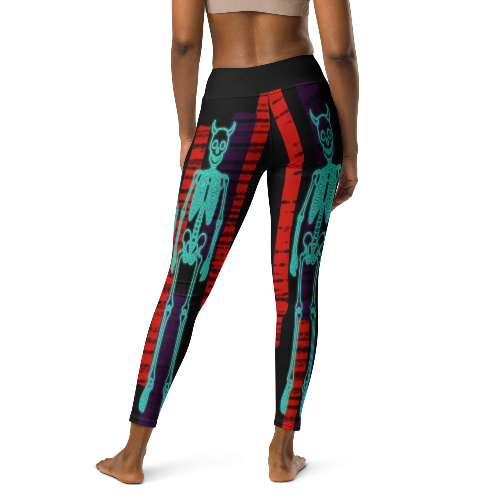 Devilish Halloween Skeletons Yoga Leggings