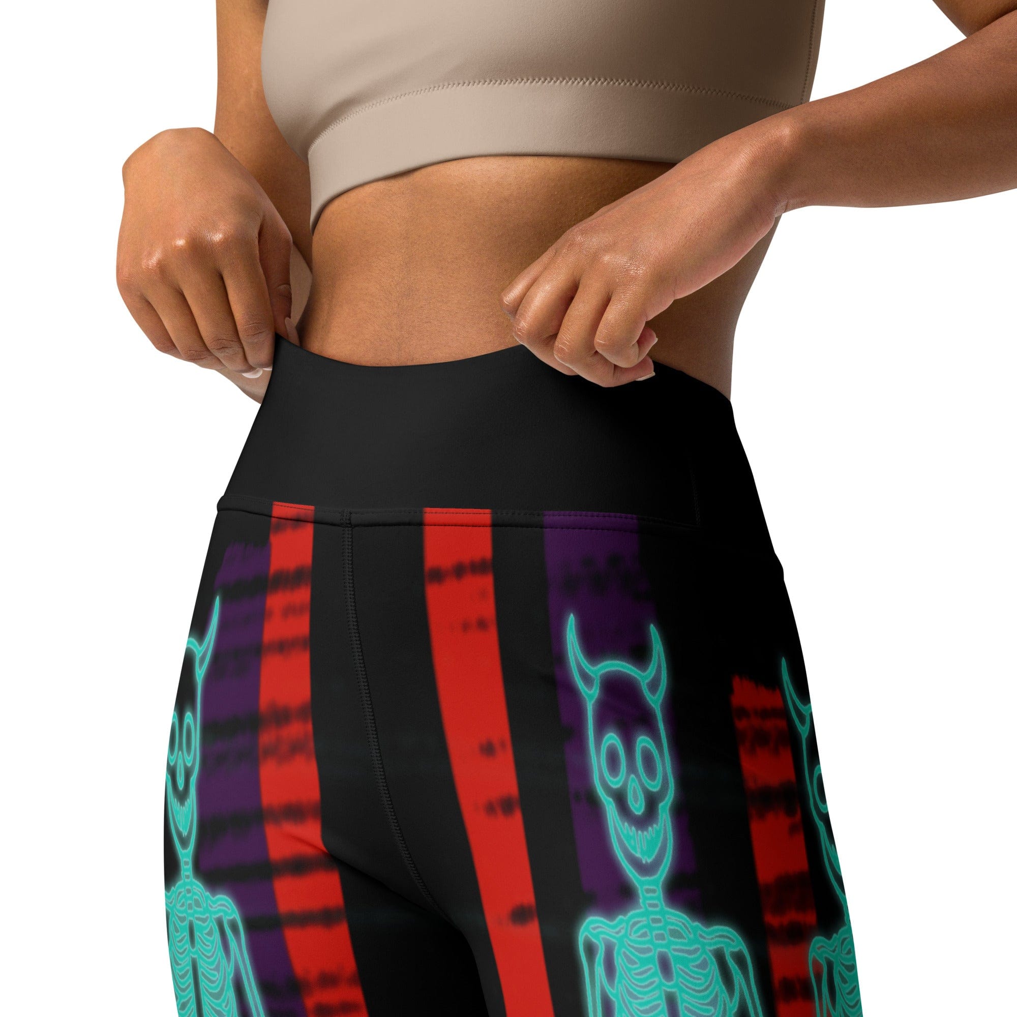 Devilish Halloween Skeletons Yoga Leggings