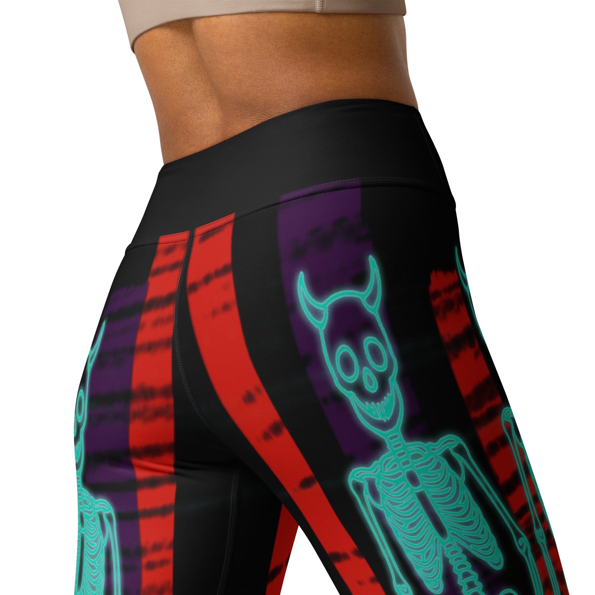 Devilish Halloween Skeletons Yoga Leggings