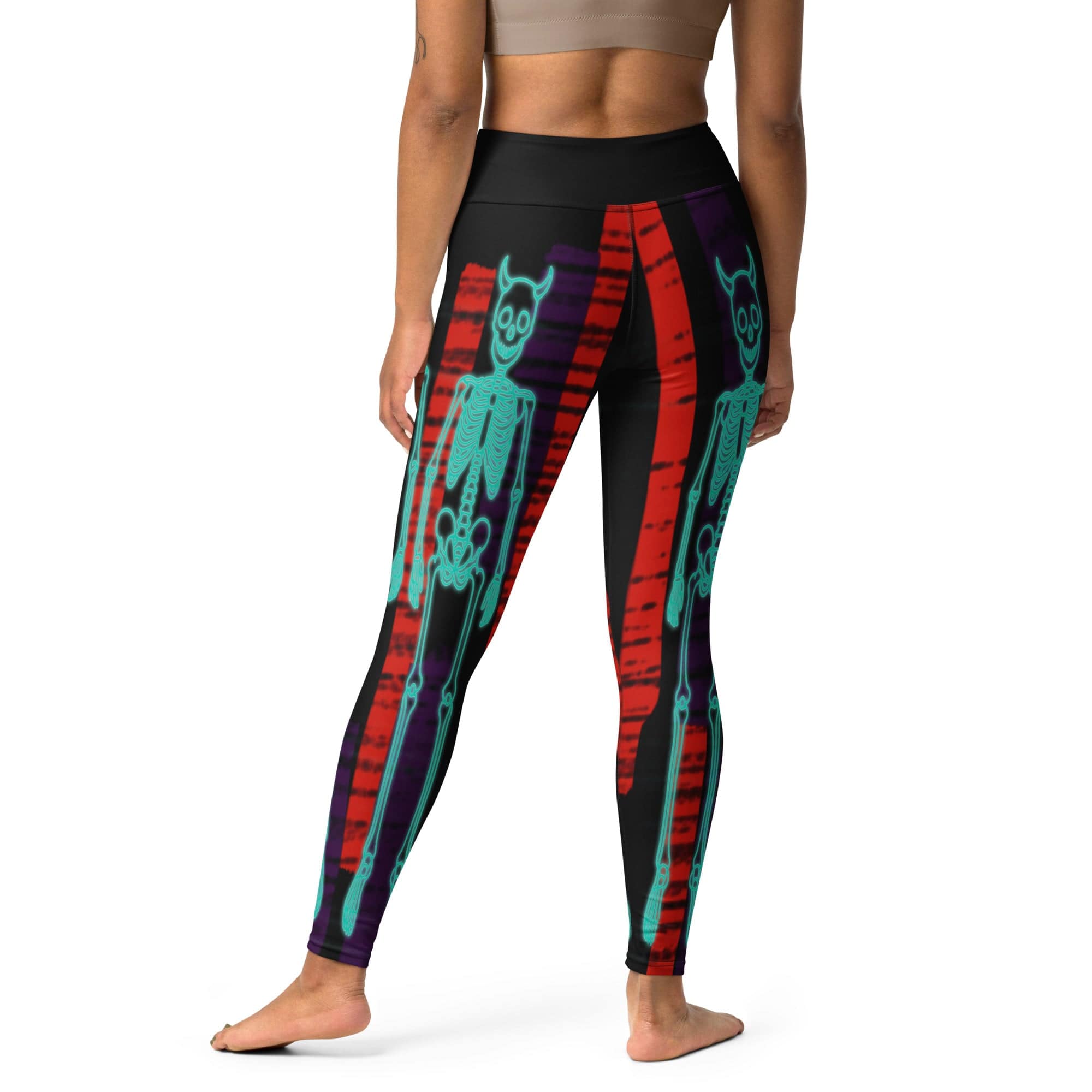 Devilish Halloween Skeletons Yoga Leggings