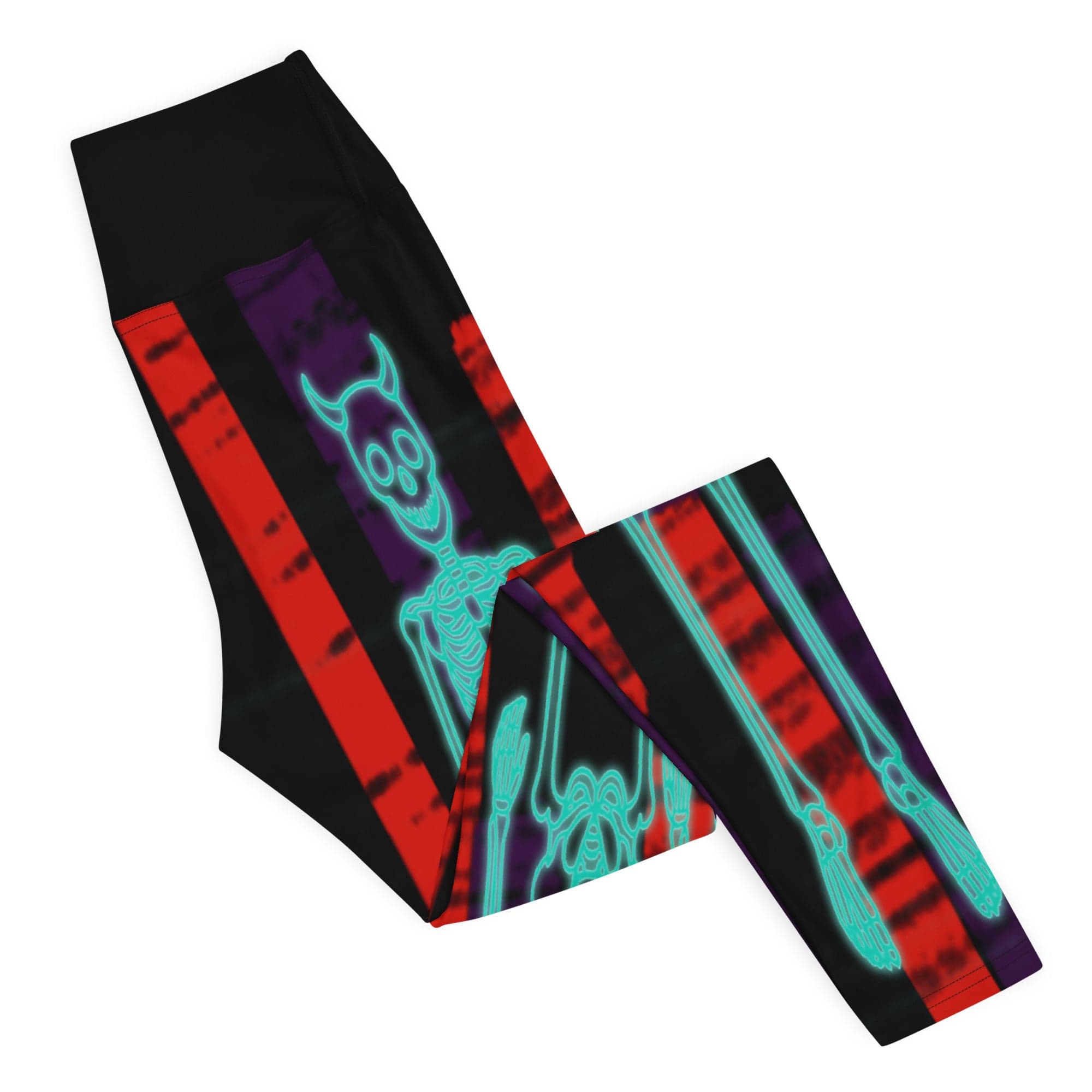 Devilish Halloween Skeletons Yoga Leggings
