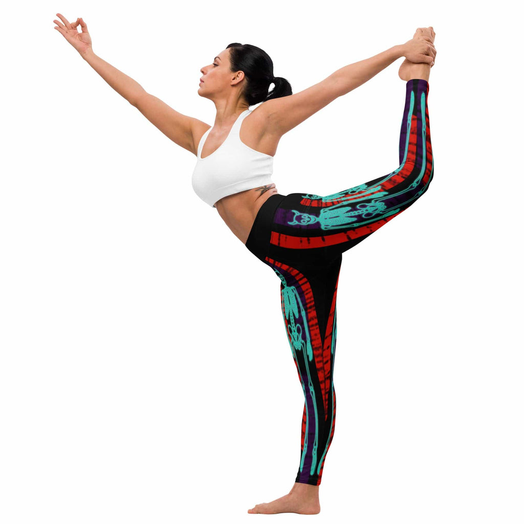 Devilish Halloween Skeletons Yoga Leggings