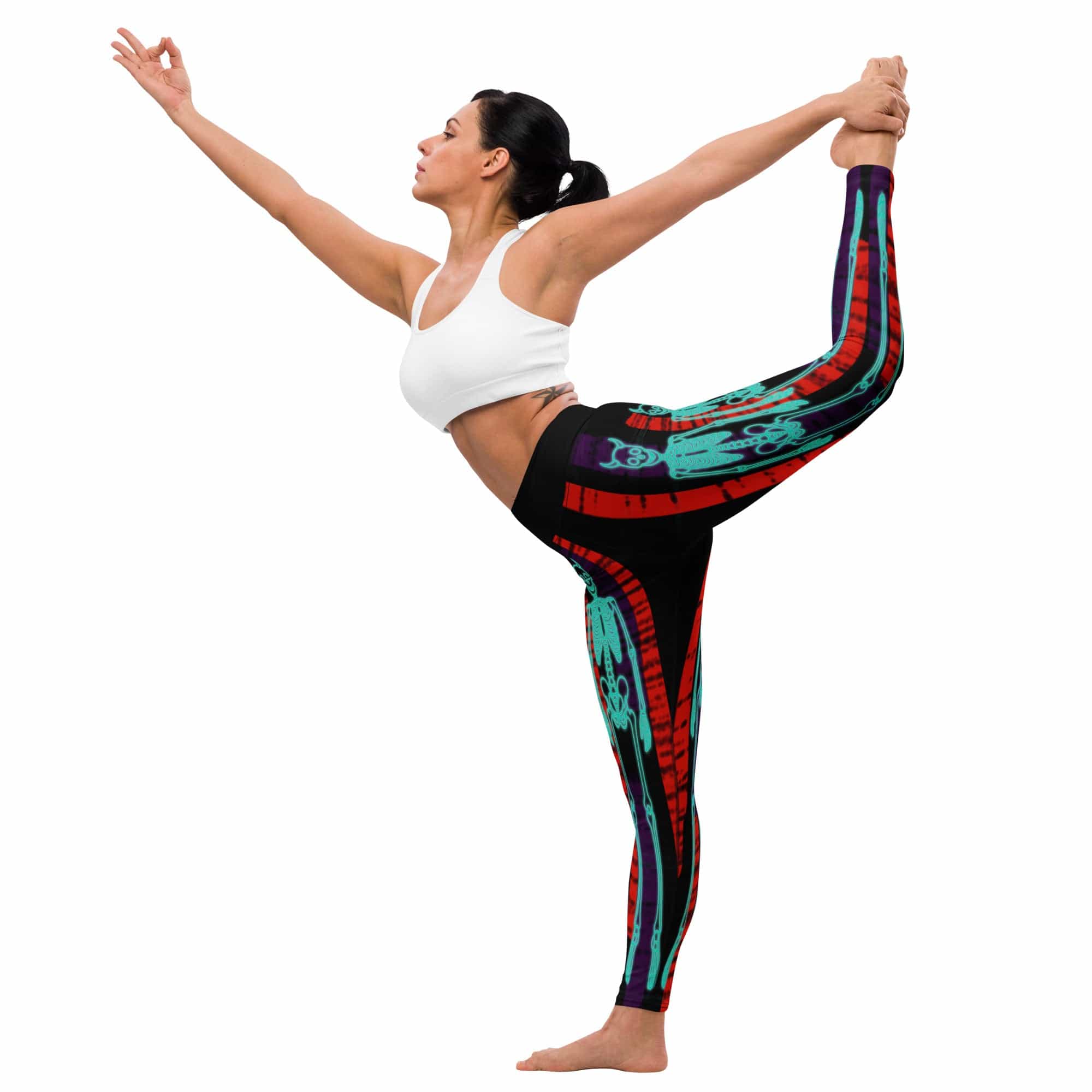 Devilish Halloween Skeletons Yoga Leggings