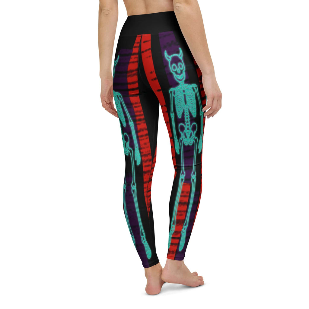 Devilish Halloween Skeletons Yoga Leggings