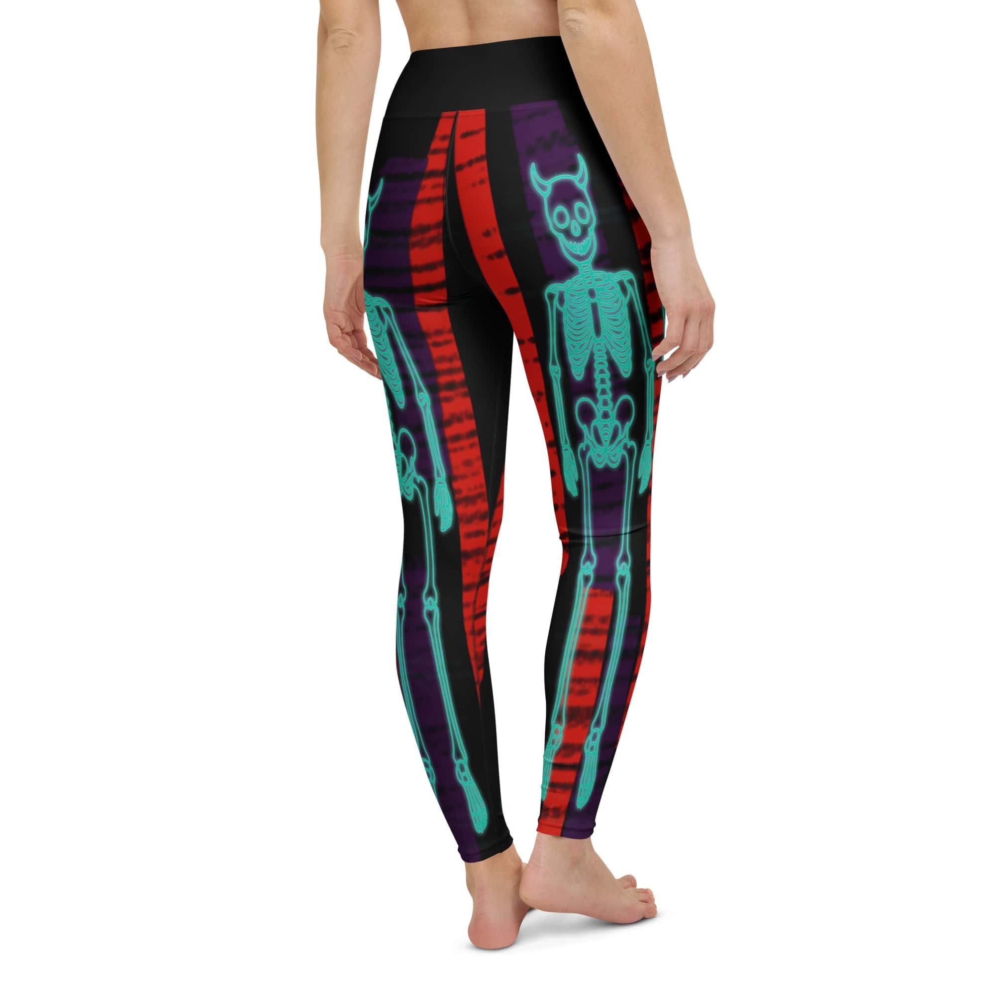 Devilish Halloween Skeletons Yoga Leggings