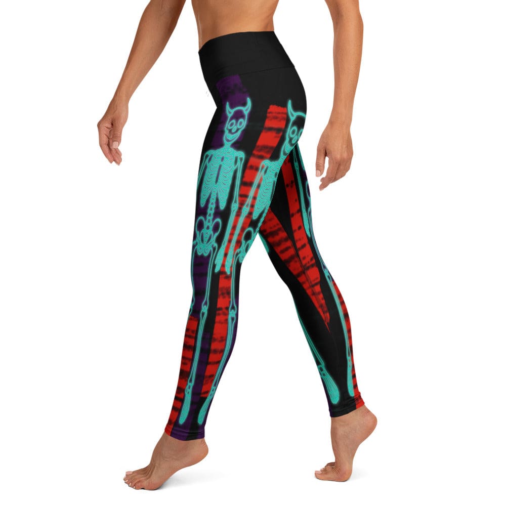 Devilish Halloween Skeletons Yoga Leggings