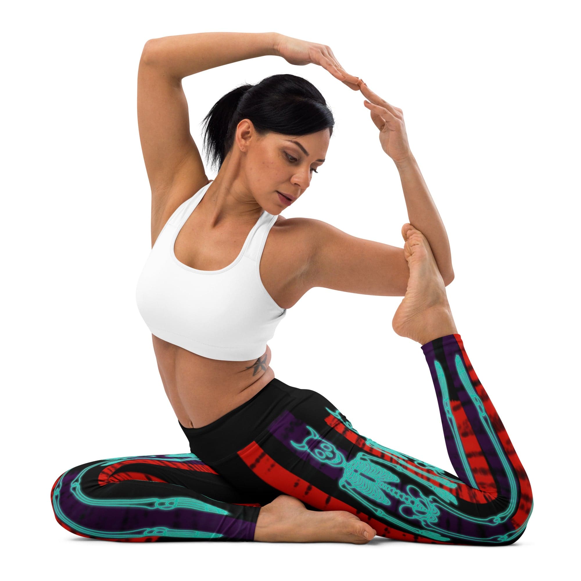 Devilish Halloween Skeletons Yoga Leggings