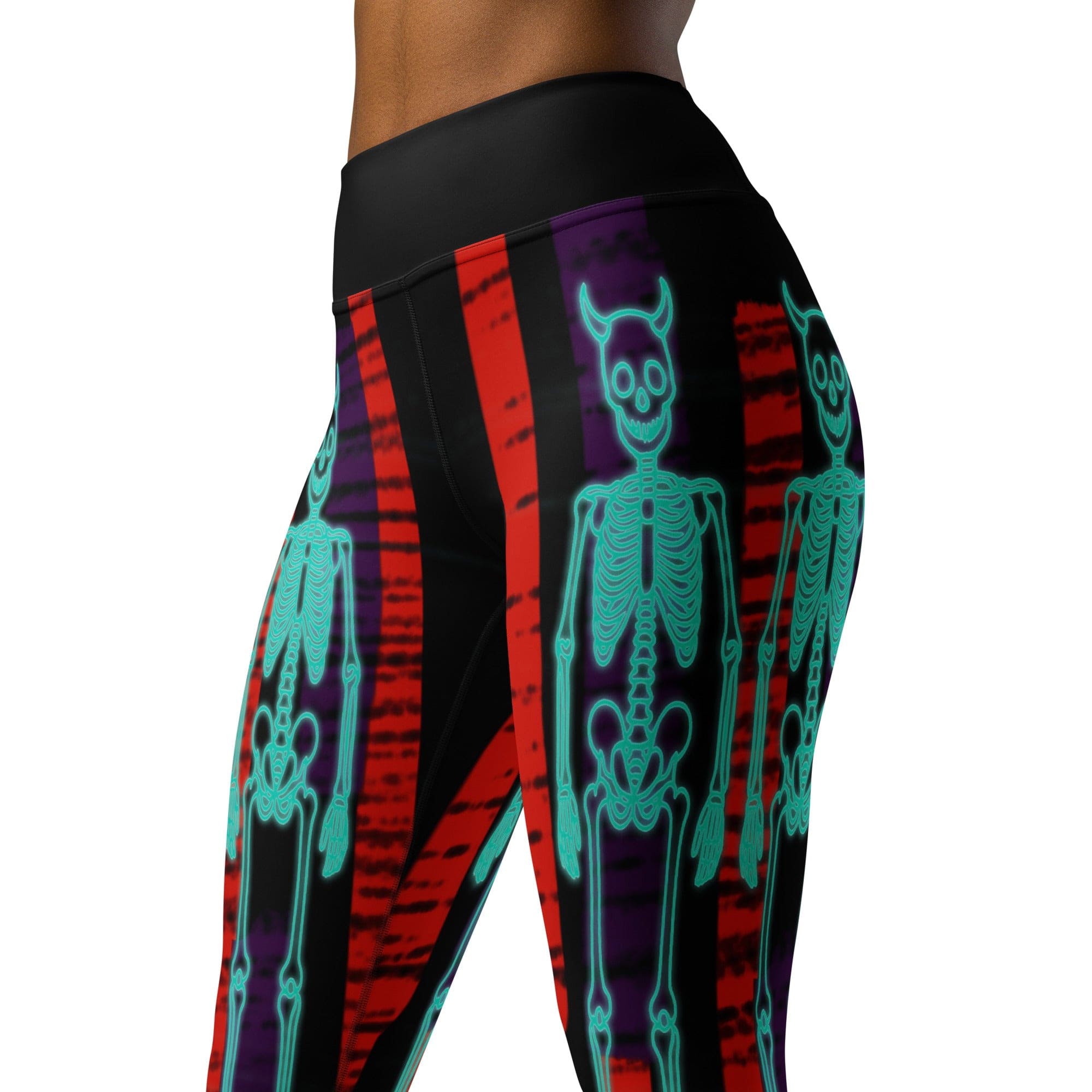 Devilish Halloween Skeletons Yoga Leggings