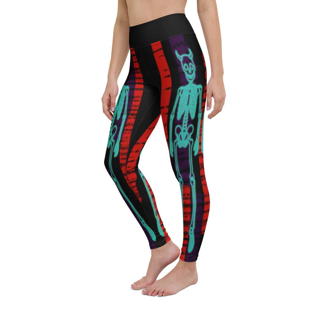 Devilish Halloween Skeletons Yoga Leggings