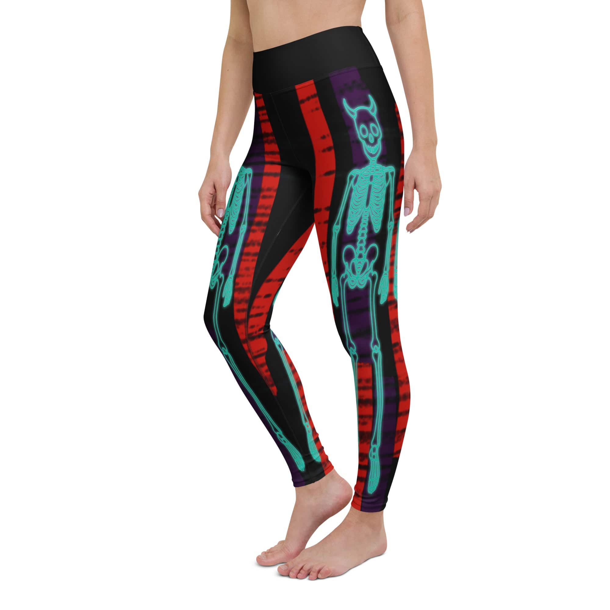 Devilish Halloween Skeletons Yoga Leggings