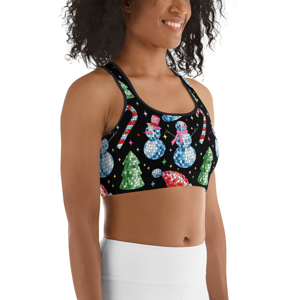 Disco Christmas Sports Bra