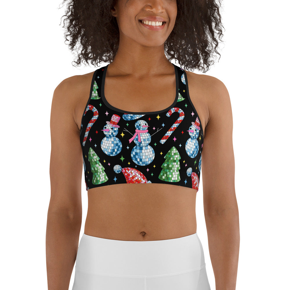 Disco Christmas Sports Bra