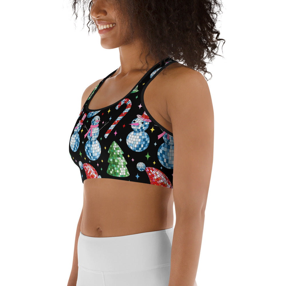 Disco Christmas Sports Bra