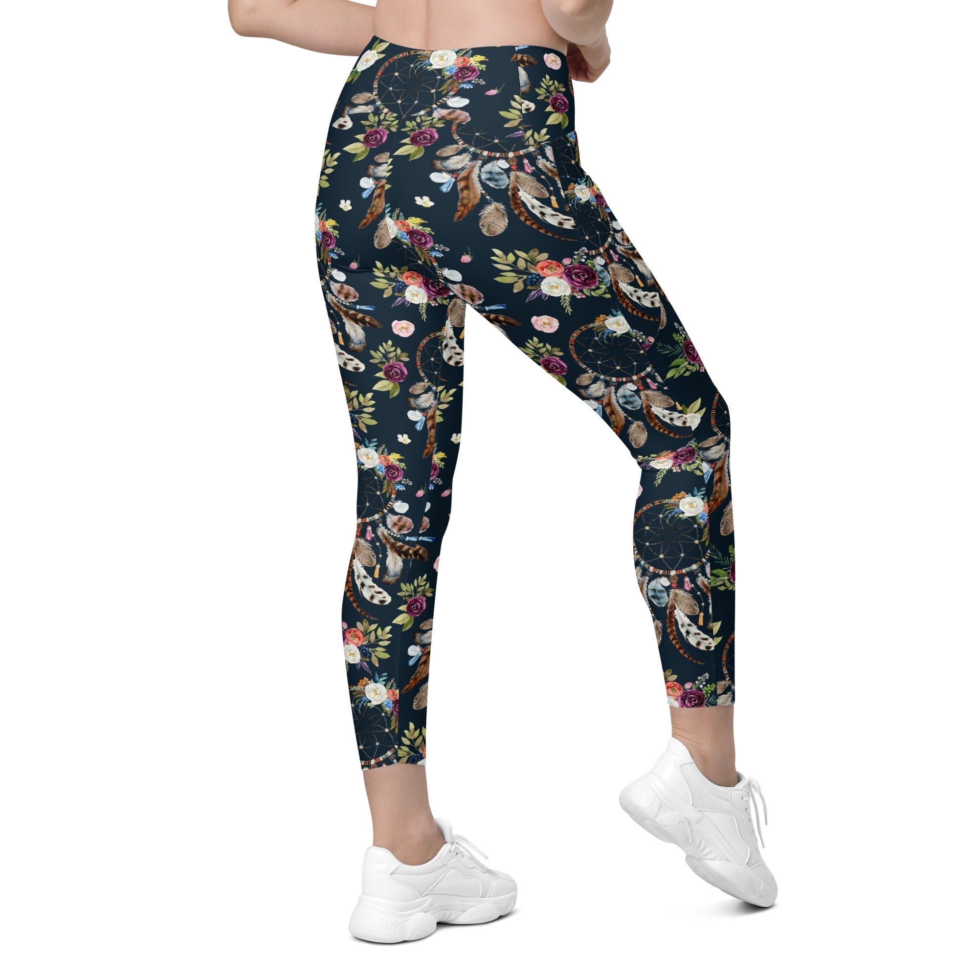 Dream Catcher Crossover Leggings With Pockets