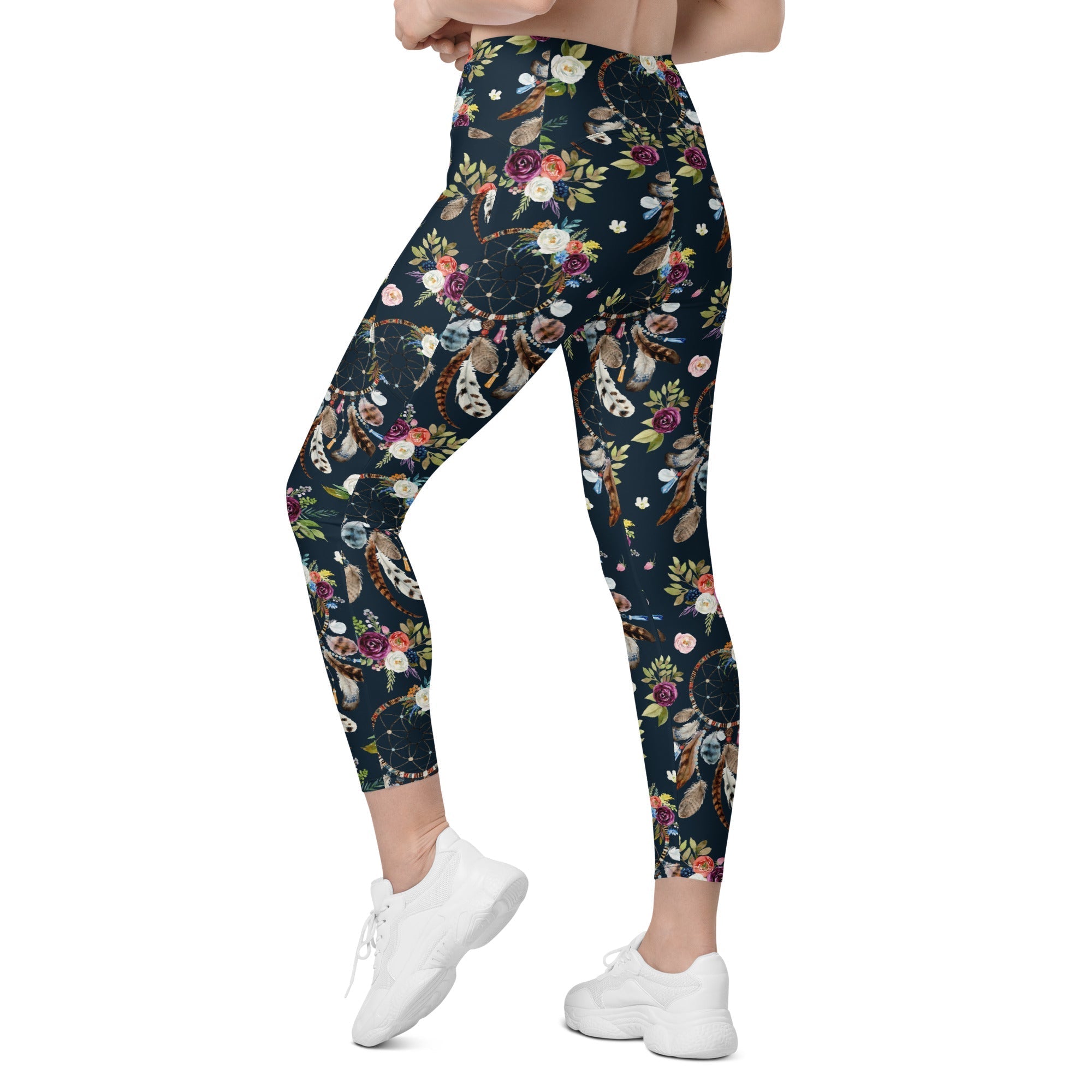 Dream Catcher Crossover Leggings With Pockets
