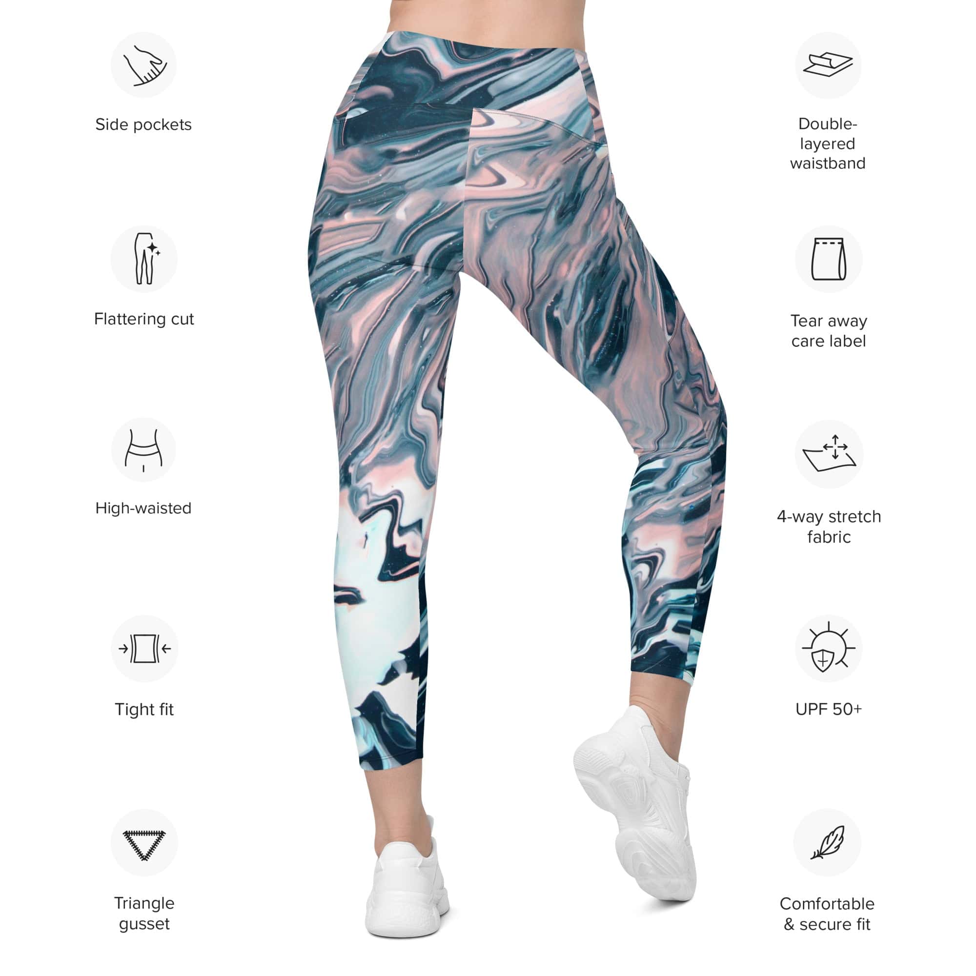 Dreamy Marble Leggings With Pockets