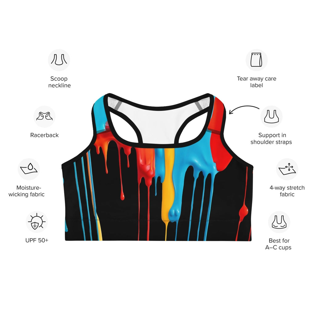 Dripping Color Sports Bra