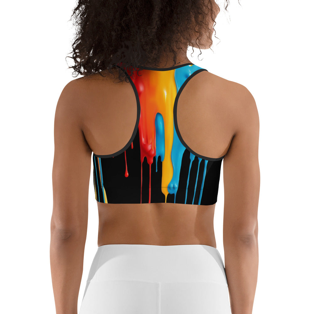 Dripping Color Sports Bra