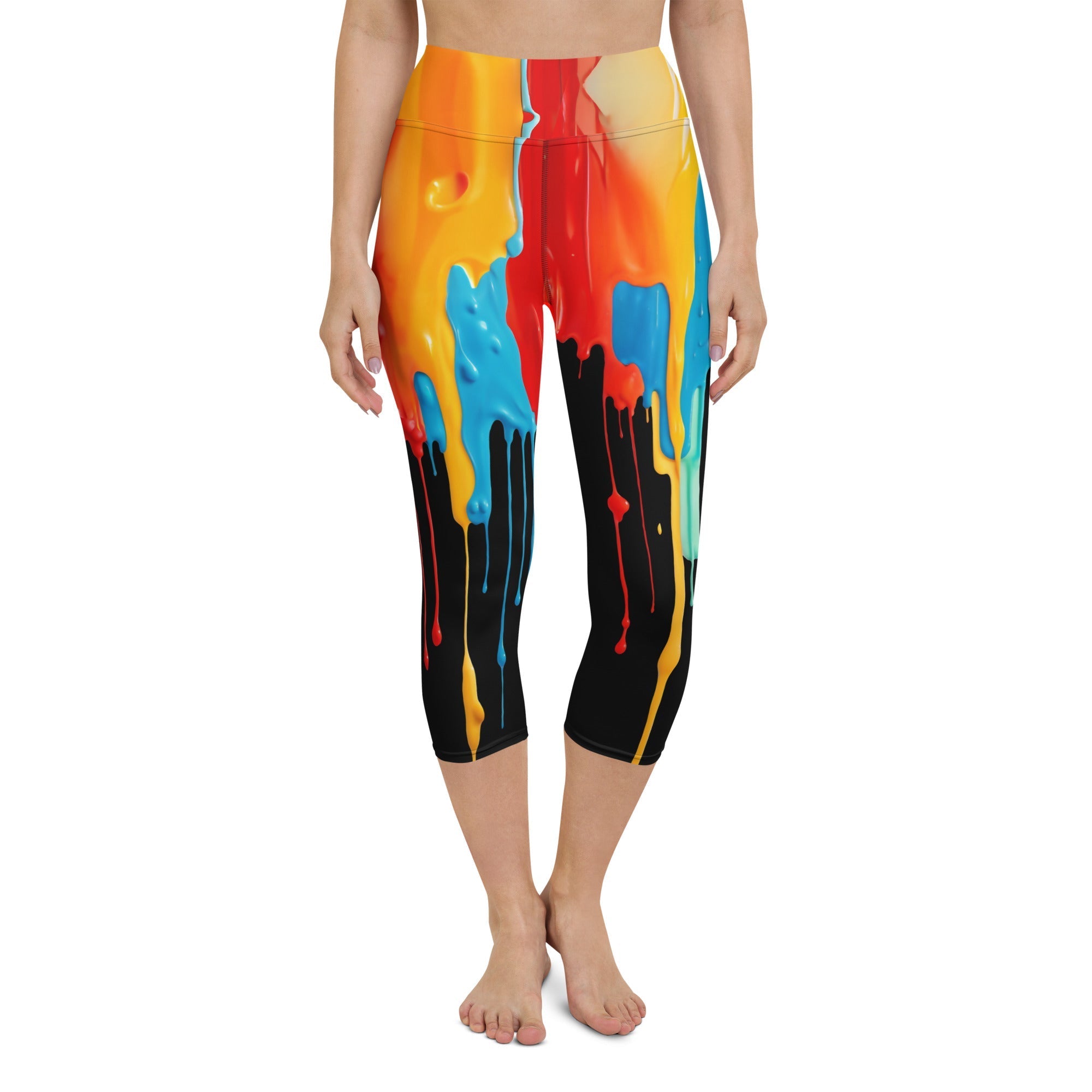 Dripping Color Yoga Capris