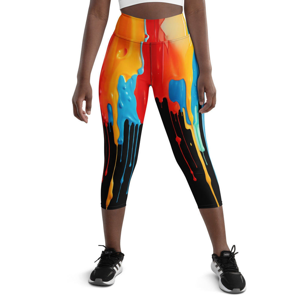 Dripping Color Yoga Capris