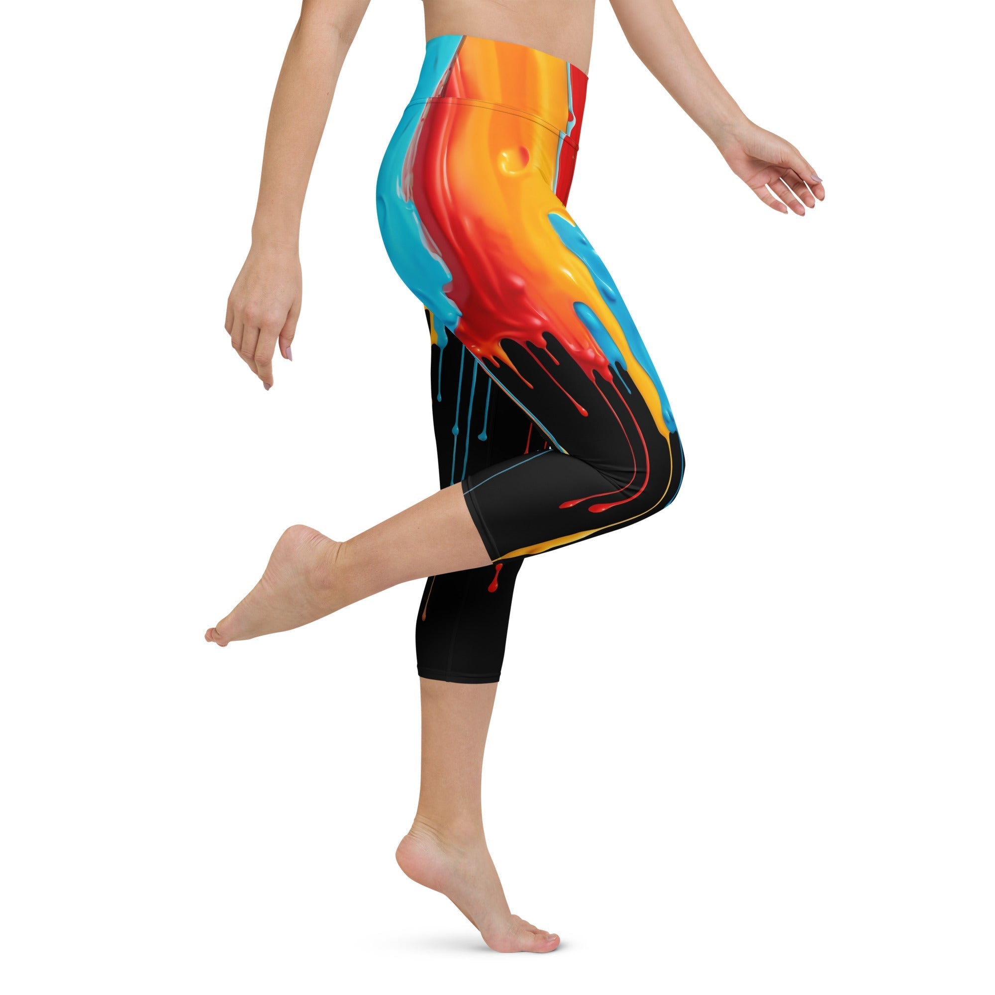 Dripping Color Yoga Capris