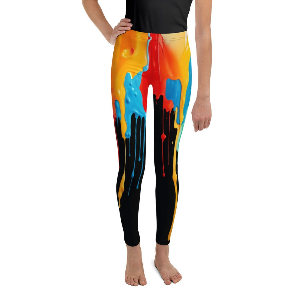 Dripping Color Youth Leggings