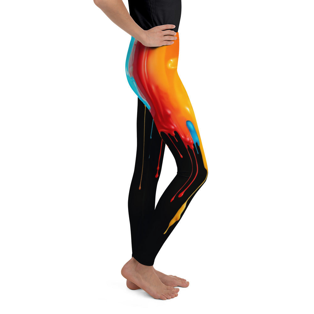 Dripping Color Youth Leggings