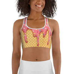Dripping Ice Cream Sports Bra