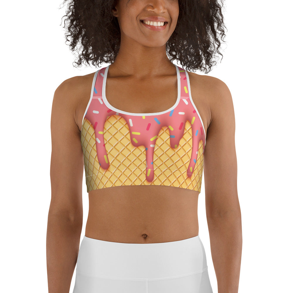 Dripping Ice Cream Sports Bra