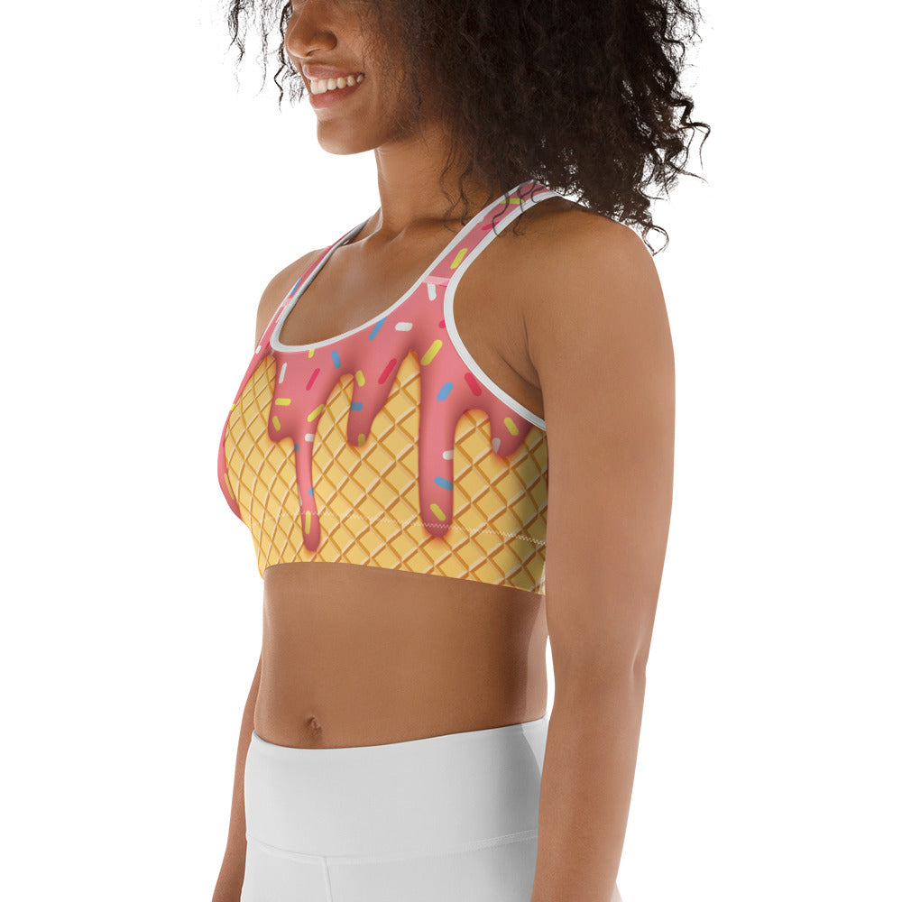 Dripping Ice Cream Sports Bra