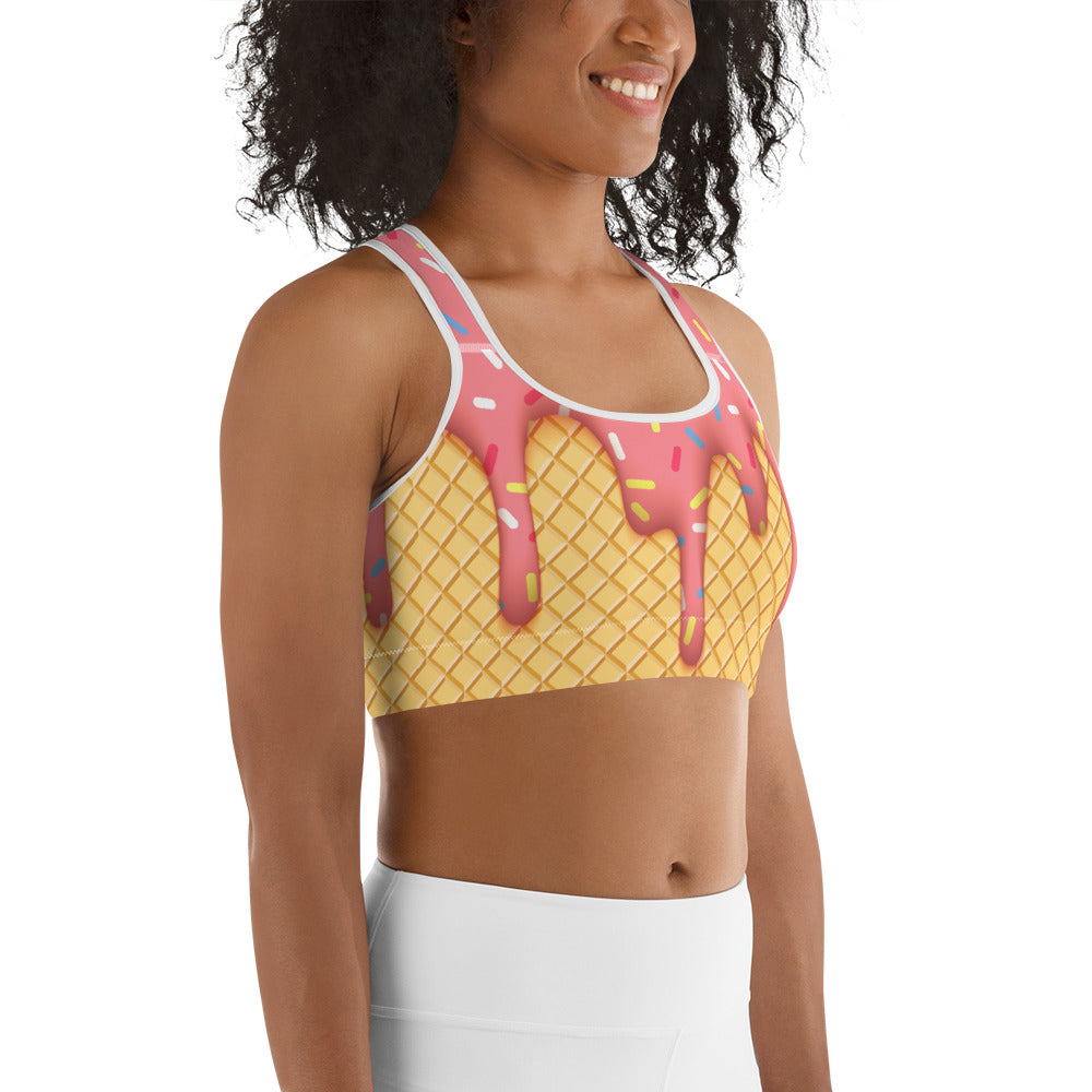 Dripping Ice Cream Sports Bra