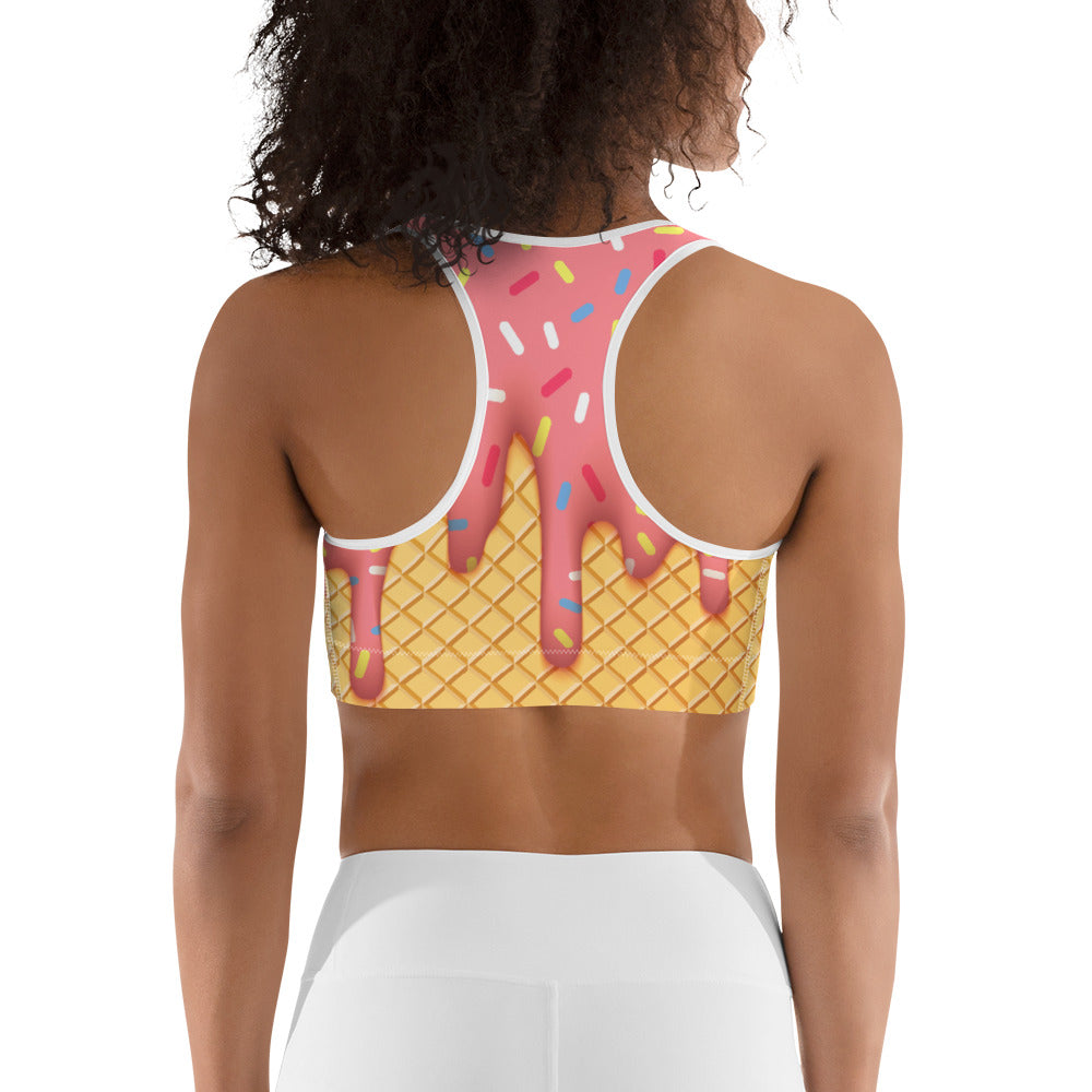 Dripping Ice Cream Sports Bra