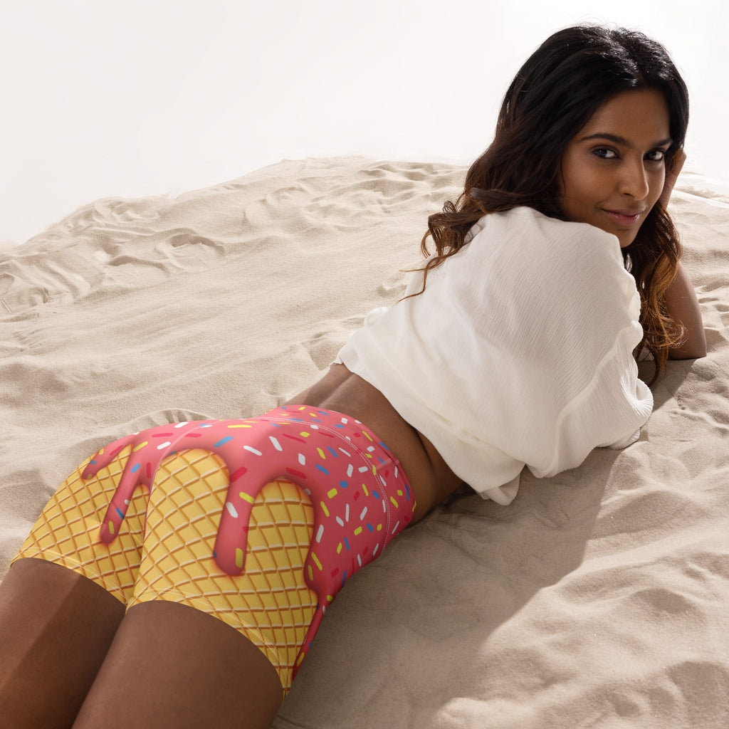 Dripping Ice Cream Yoga Shorts