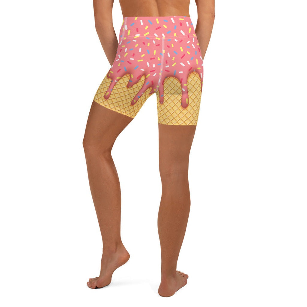 Dripping Ice Cream Yoga Shorts