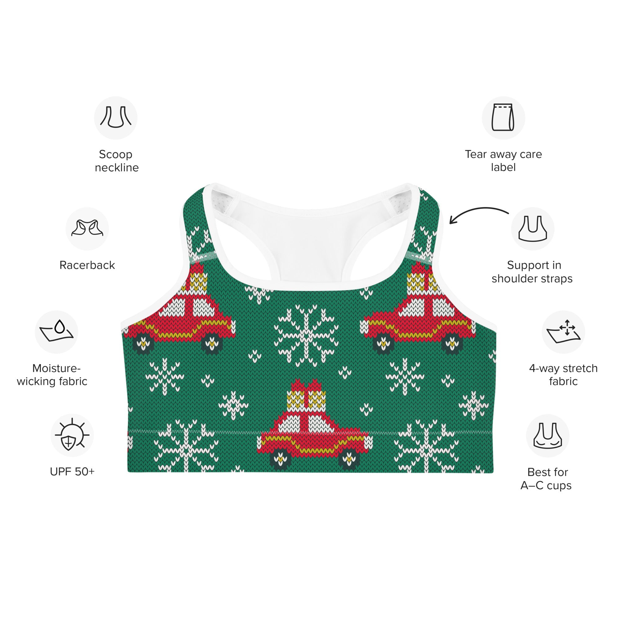 Driving Home For Christmas Sports Bra