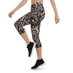 Dusty Pink and Black Snakeskin Capris