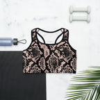 Dusty Pink and Black Snakeskin Sports Bra