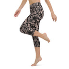 Dusty Pink and Black Snakeskin Yoga Capris