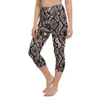 Dusty Pink and Black Snakeskin Yoga Capris