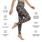 Dusty Pink and Black Snakeskin Yoga Leggings