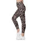 Dusty Pink Snakeskin Leggings With Pockets