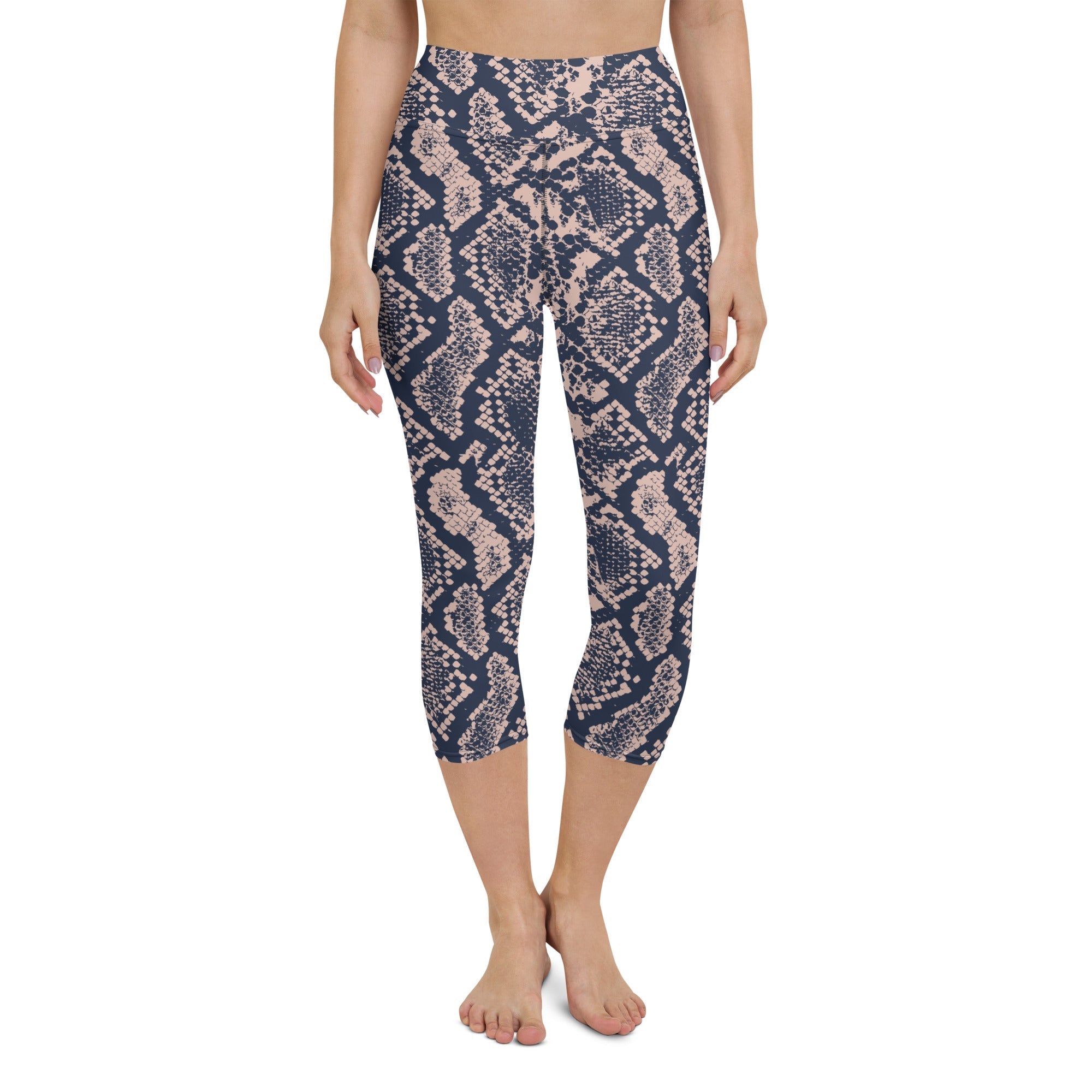 Dusty Pink Snakeskin Yoga Capris